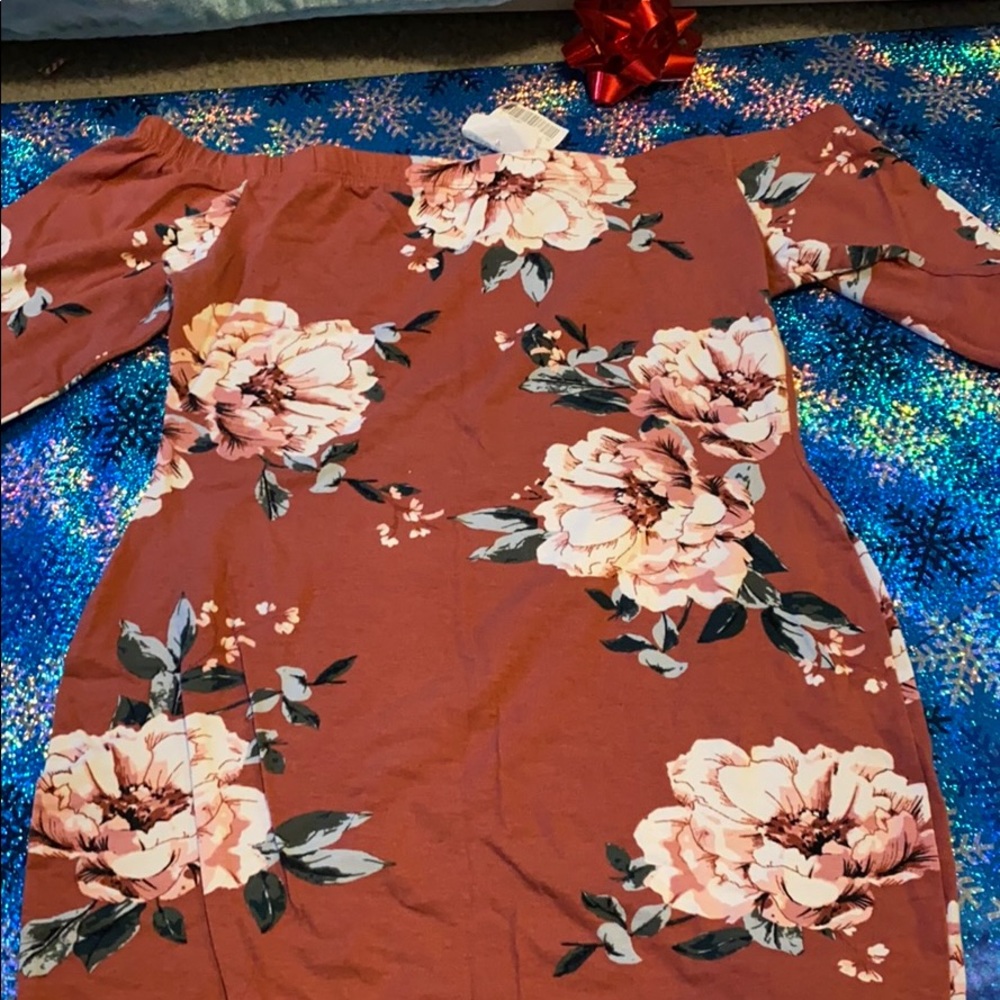 Mauve Off the Shoulder Midi Dress